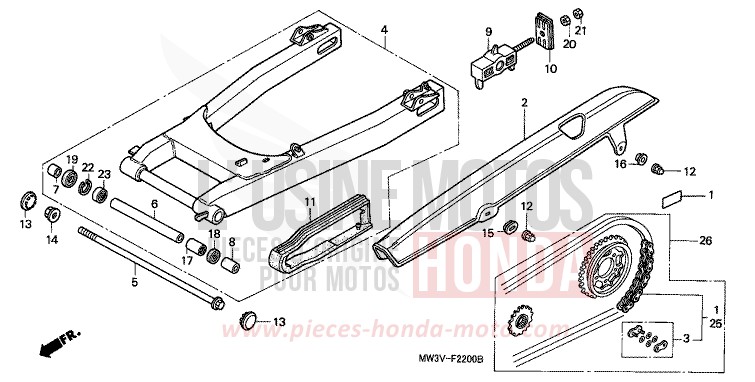 SWINGARM for CB Seven Fifty TASMANIA GREEN ME (G142) from 1997